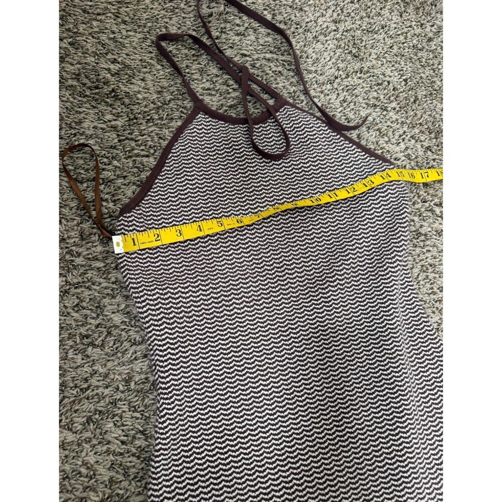 Abercrombie & Fitch Womens Halter Sweater Mini Dress Sz M Brown White - Picture 8 of 9
